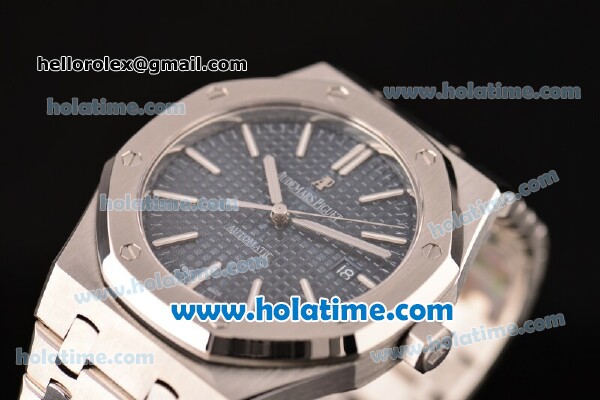 Audemars Piguet Royal Oak Miyota 9015 Automatic Full Steel with Sitck Markers and Blue Dial - 1:1 Original Best Version - Click Image to Close